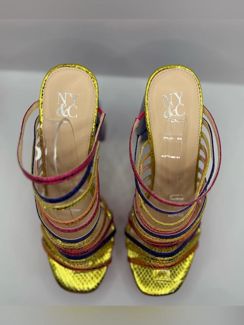 Women's Multi-Color Strappy Platform Heels